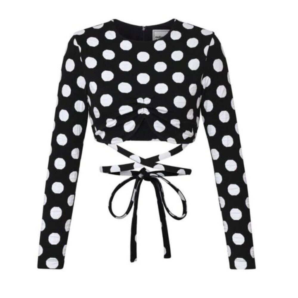 Autumn Adeigbo Bianca Polka Crop Top size 4